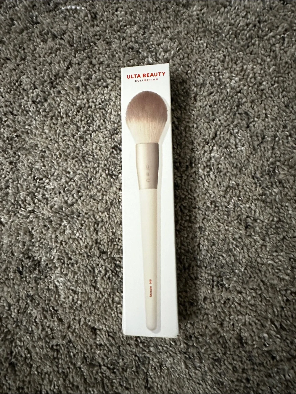 Ulta Beauty Cream Handle Powder Brush with Brown-Tip Bristles